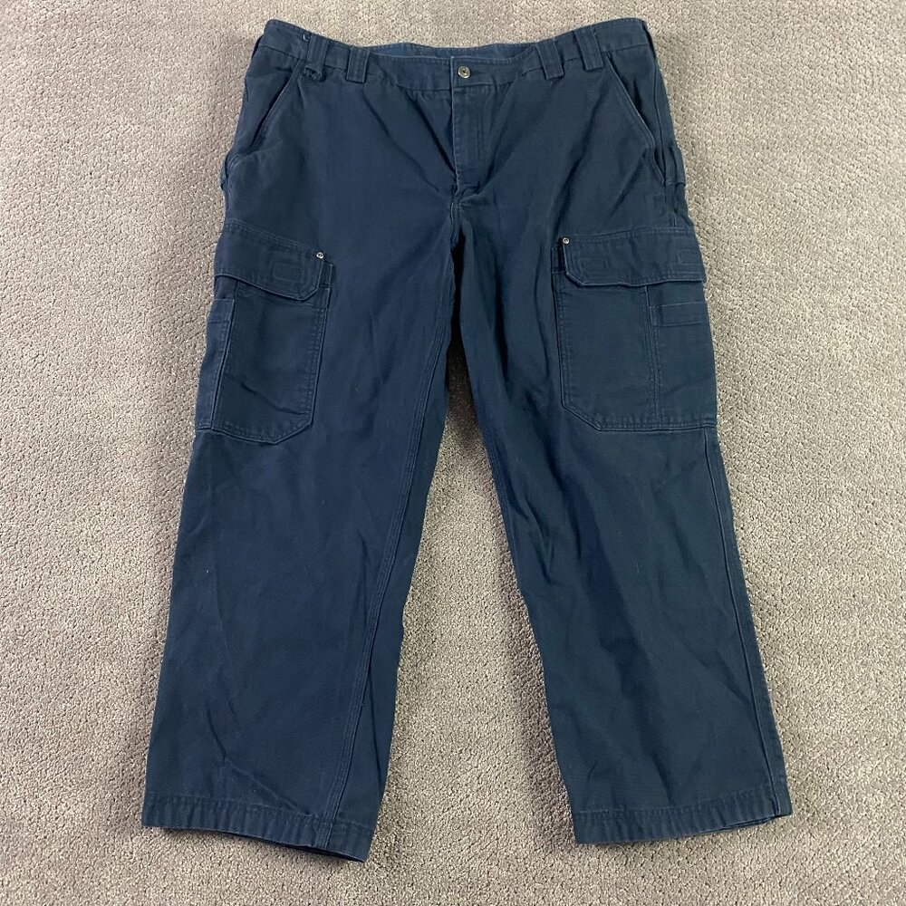 Duluth Trading Co. Cargo Pants Men's 46 x 30 Cotton Blue Utility